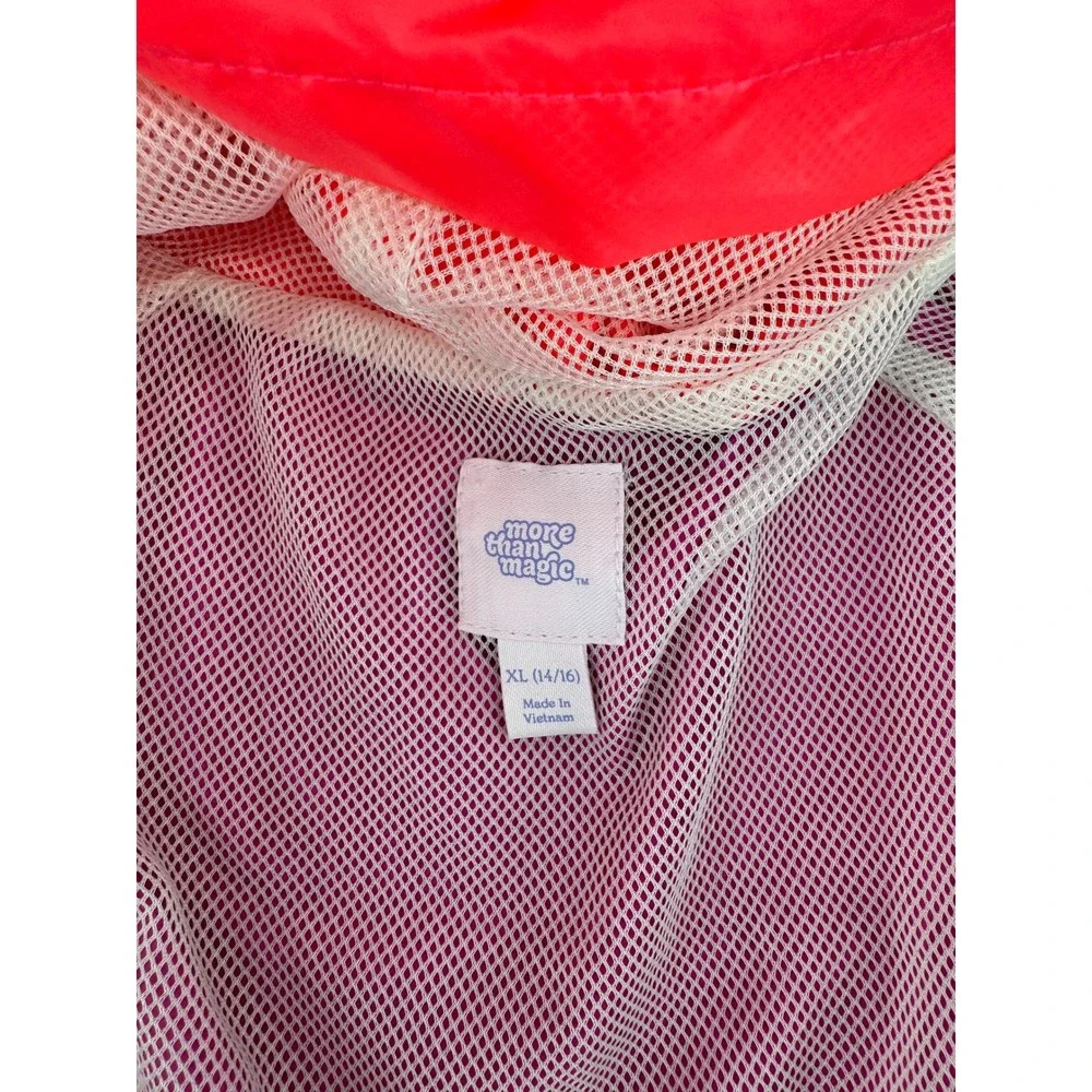 More Than Magic Girls XL 14/16 Metallic Silver Magenta Pink Windbreaker Jacket - Picture 5 of 6